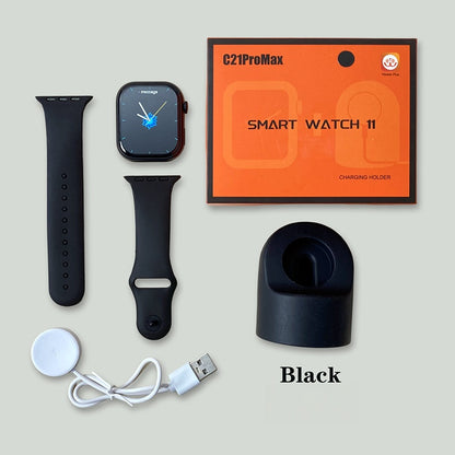 C12 PROMAX Smart Watch with Charging Stand – Bluetooth Calling, Heart Rate & Blood Oxygen Monitoring