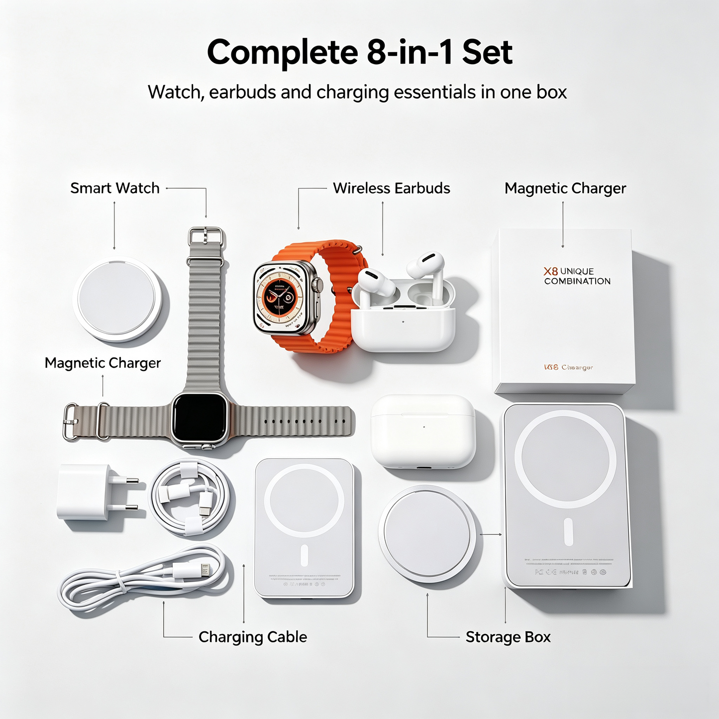 X8  Smart Watch Gift Wireless Charger Unique Combination Smartwatch
