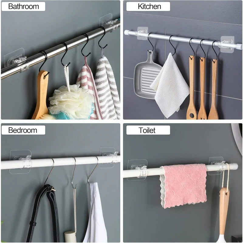 Nail-Free Adjustable Curtain Rod Bracket Holders –