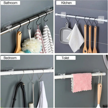 Nail-Free Adjustable Curtain Rod Bracket Holders –