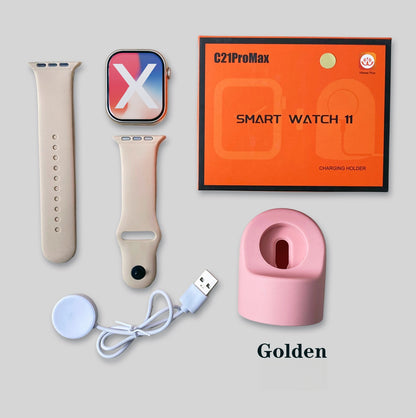 C12 PROMAX Smart Watch with Charging Stand – Bluetooth Calling, Heart Rate & Blood Oxygen Monitoring