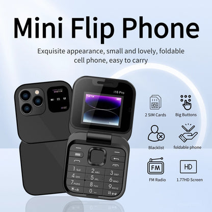 UMIIO i17 Pro Senior Flip Phone – Compact Easy-to-Use Mobile Phone with Dual SIM, Android OS & 1000mAh Battery