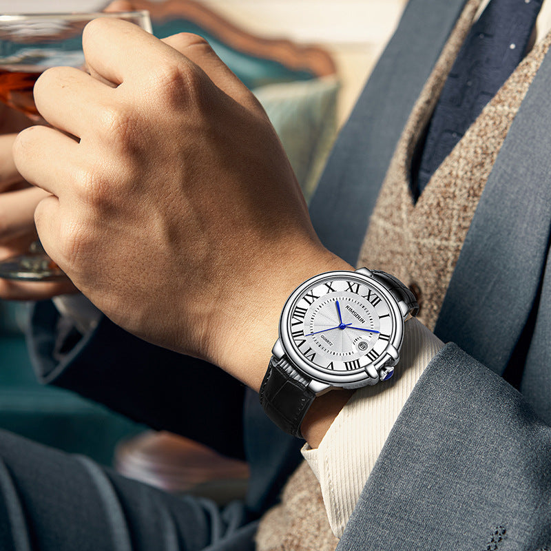 Men’s Skeleton Quartz Watch – Transparent Dial Design with Modern Mechanical Style