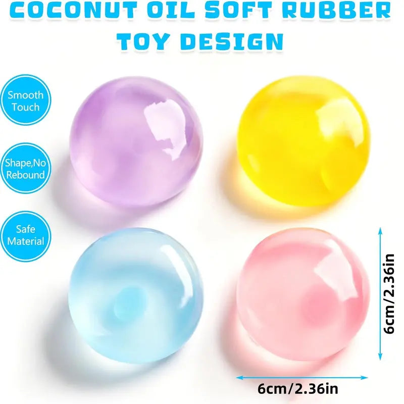 Coconut Oil Stress Ball, Stress Relief Fidgeting, Moldable Slow Rebound, Handmade Squeezing Ball, Squishy Squeeze Fidget, Anxiety Relief Toy, Flexible Sensory Fidget, Fidget Toy, Mellow Squishy, 1 Count