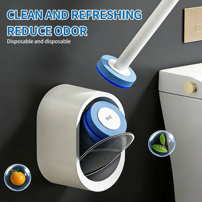 SOPAMI Disposable Toilet Brush Kit - 32/16 Refill Heads & Holder, Rotating No-Touch Deep Cleaner for Under-Rim & Corner, Bathroom Cleaning Tool for Home, RV