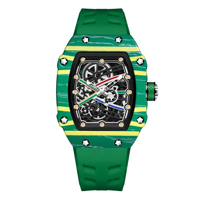 Ultra-Thin Barrel-Shaped Watch for Men – Minimalist Quartz Fashion Timepiece