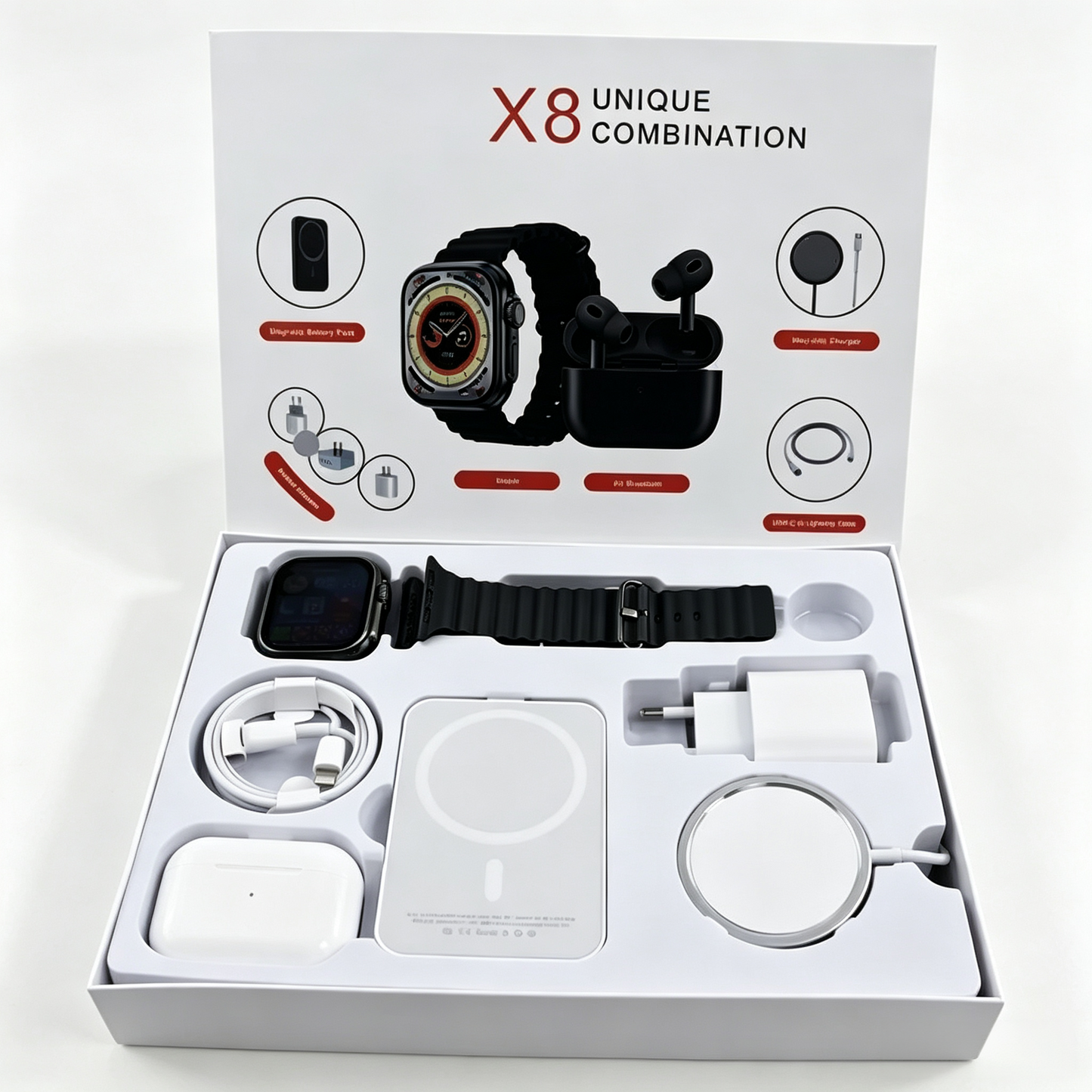 X8  Smart Watch Gift Wireless Charger Unique Combination Smartwatch