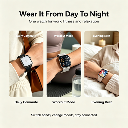 C12 PROMAX Smart Watch with Charging Stand – Bluetooth Calling, Heart Rate & Blood Oxygen Monitoring