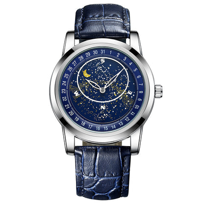 Men’s Starry Sky Watch – Rotating Dial Automatic Mechanical Wristwatch