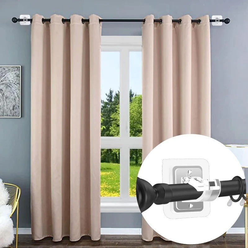 Nail-Free Adjustable Curtain Rod Bracket Holders –