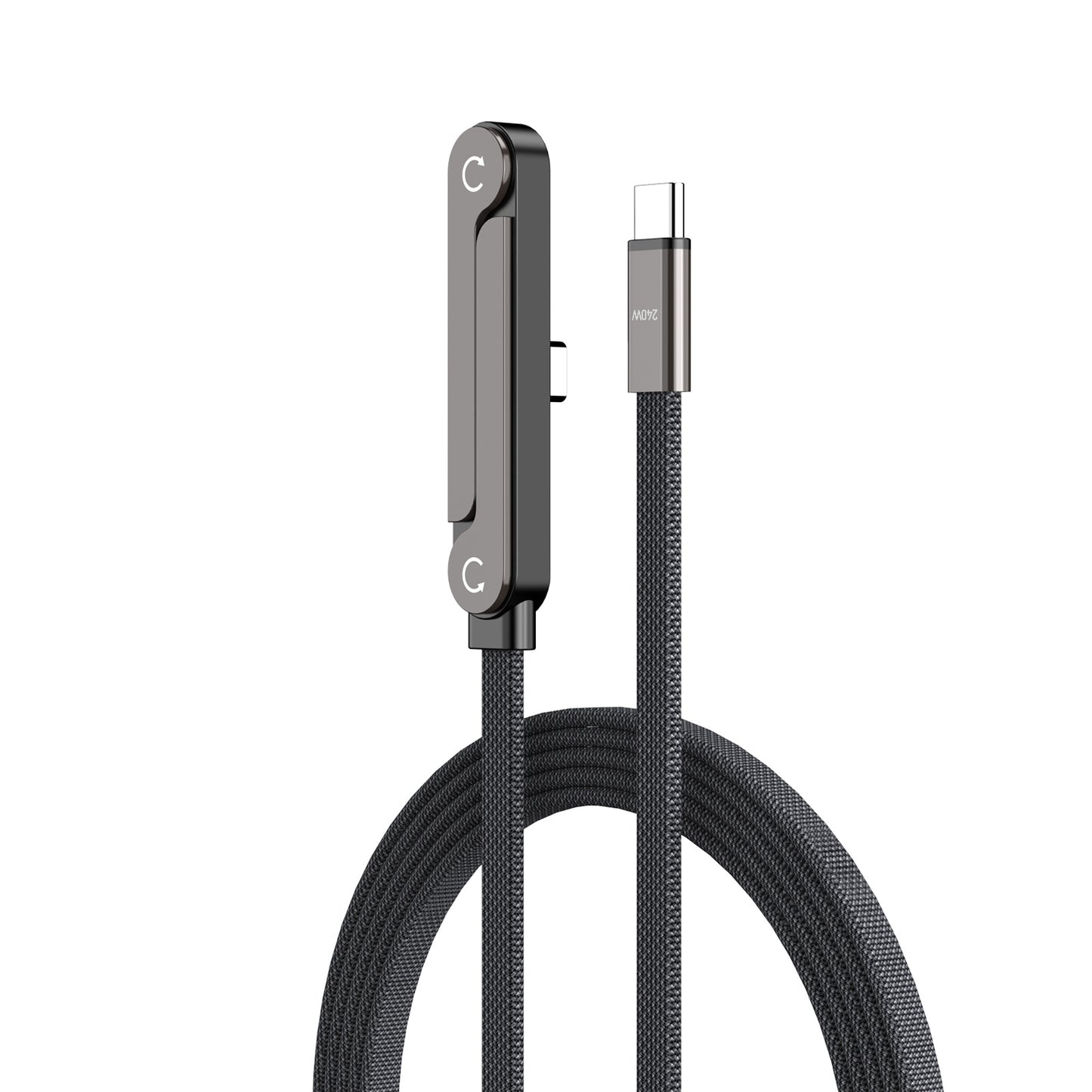 240W Fast Charging Dual USB-C Braided Zinc Alloy Cable for Tablets & Gaming