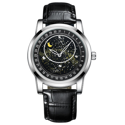 Men’s Starry Sky Watch – Rotating Dial Automatic Mechanical Wristwatch