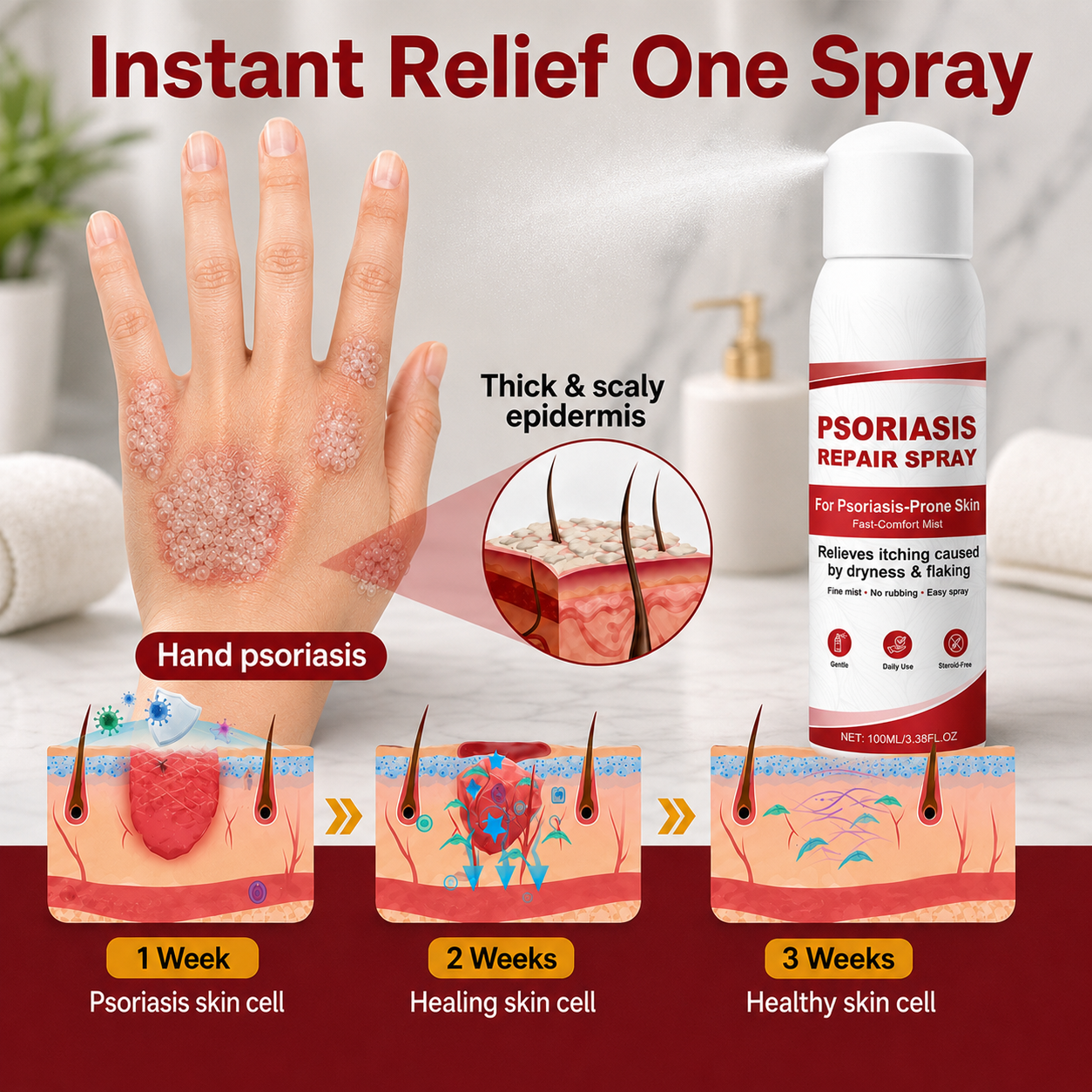 KUBOZN® Beef Tallow Spray for Itchy, Flaky Psoriasis Skin