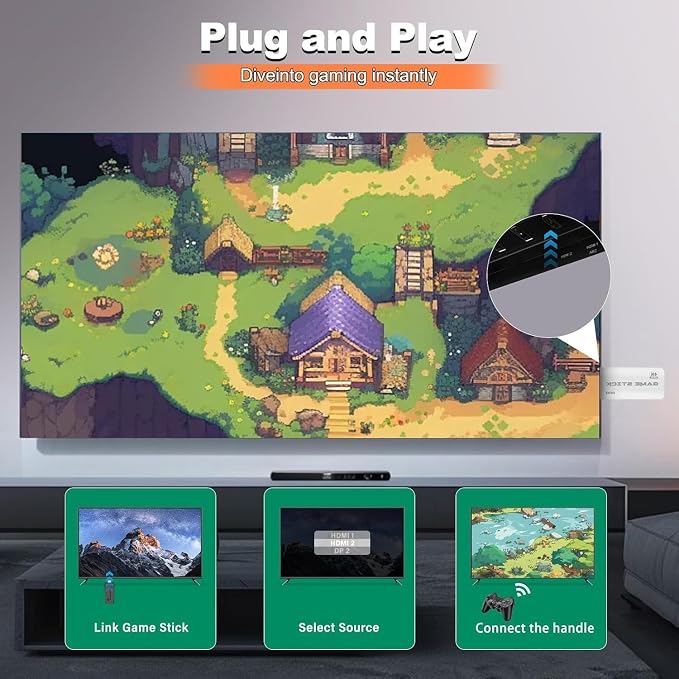 New Retro Gaming Console & Game Stick Pro - 20,000+ Classic Video Games, 23 Emulators, Dual Wireless Controllers, 4K HDMI Output, Plug & Play, Compatible with TV, PC, Projector, 64GB
