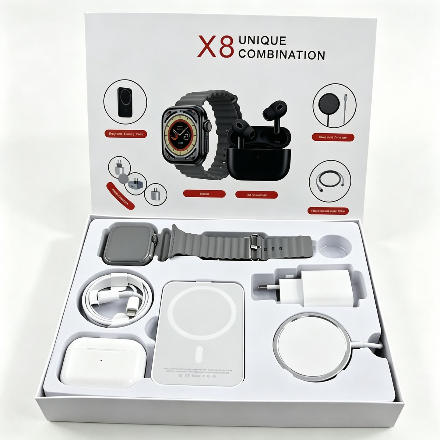 X8  Smart Watch Gift Wireless Charger Unique Combination Smartwatch