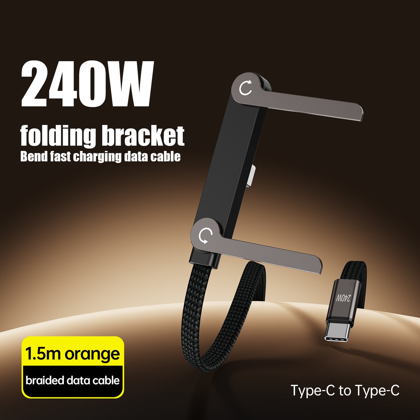 240W Fast Charging Dual USB-C Braided Zinc Alloy Cable for Tablets & Gaming