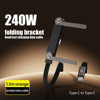 240W Fast Charging Dual USB-C Braided Zinc Alloy Cable for Tablets & Gaming