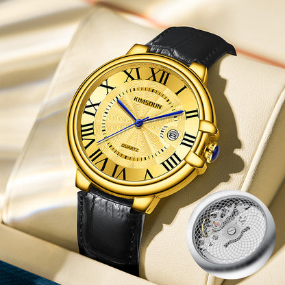 Men’s Skeleton Quartz Watch – Transparent Dial Design with Modern Mechanical Style