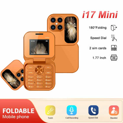 UMIIO i17 Pro Senior Flip Phone – Compact Easy-to-Use Mobile Phone with Dual SIM, Android OS & 1000mAh Battery