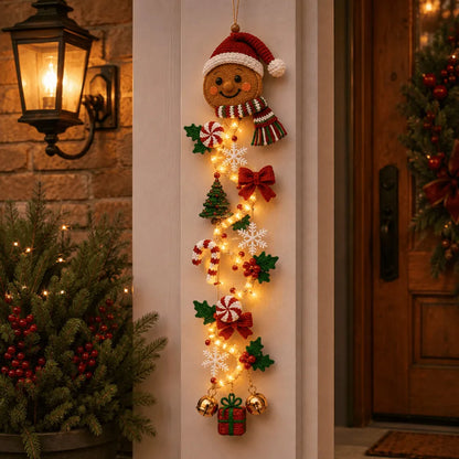 ✨Last Day 90% OFF✨– 🎄MerryCascade™ Glowing Christmas Door Hanger | 6 Festive Light Designs✨