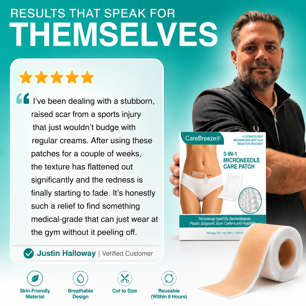 CareBreeze® 3-in-1 Scar Removal Microneedle Care Patch 💡