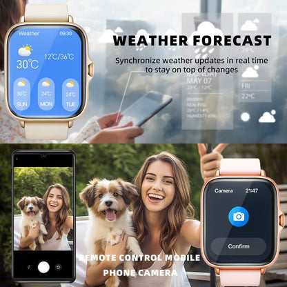 Smart Watch, 1.83" Full Touch Screen Display with Message, Answer Make Call Smartwatch, Sports Pedometer, Information Alerts, for Iphone/Android Phones, Smartbands Fitness Watch for Women/Men Friend Gift, Birthday Gift