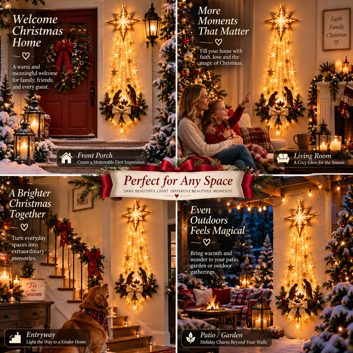 🔥Last Day 90% OFF🔥👼 Heavenly Angel Wings Nativity Light✨ – Lighted Christmas Wall Decor  ✈️