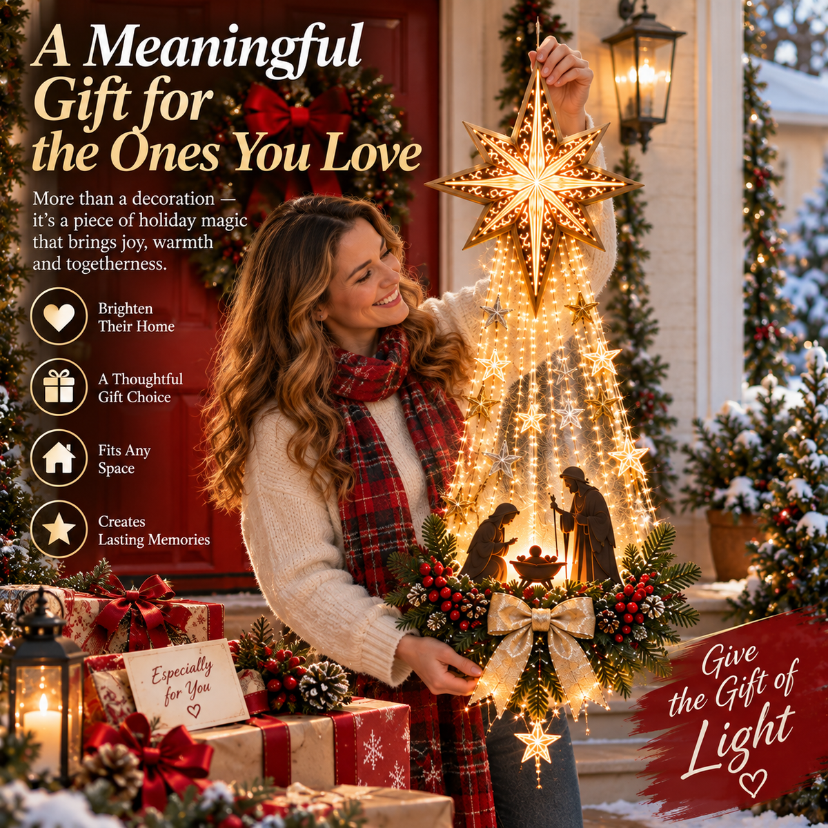 🔥Last Day 90% OFF🔥👼 Heavenly Angel Wings Nativity Light✨ – Lighted Christmas Wall Decor  ✈️