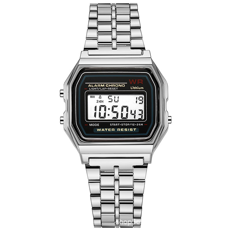 Casio F91W Style LED Digital Watch – A159 Stainless Steel Band