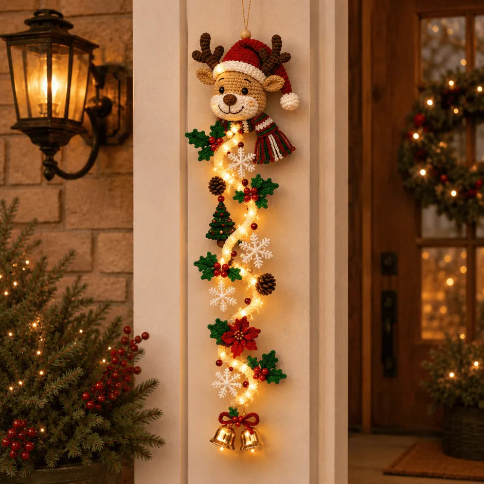 ✨Last Day 90% OFF✨– 🎄MerryCascade™ Glowing Christmas Door Hanger | 6 Festive Light Designs✨
