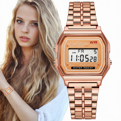 Casio F91W Style LED Digital Watch – A159 Stainless Steel Band